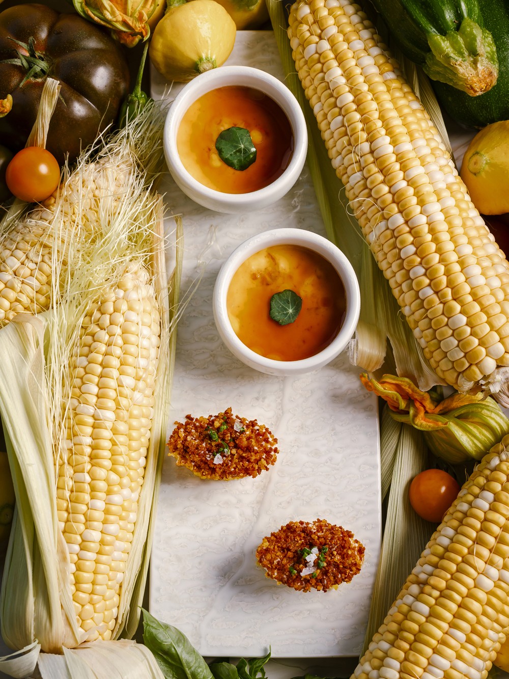 bc dungeness crab, chilliwack corn custard & corn bread