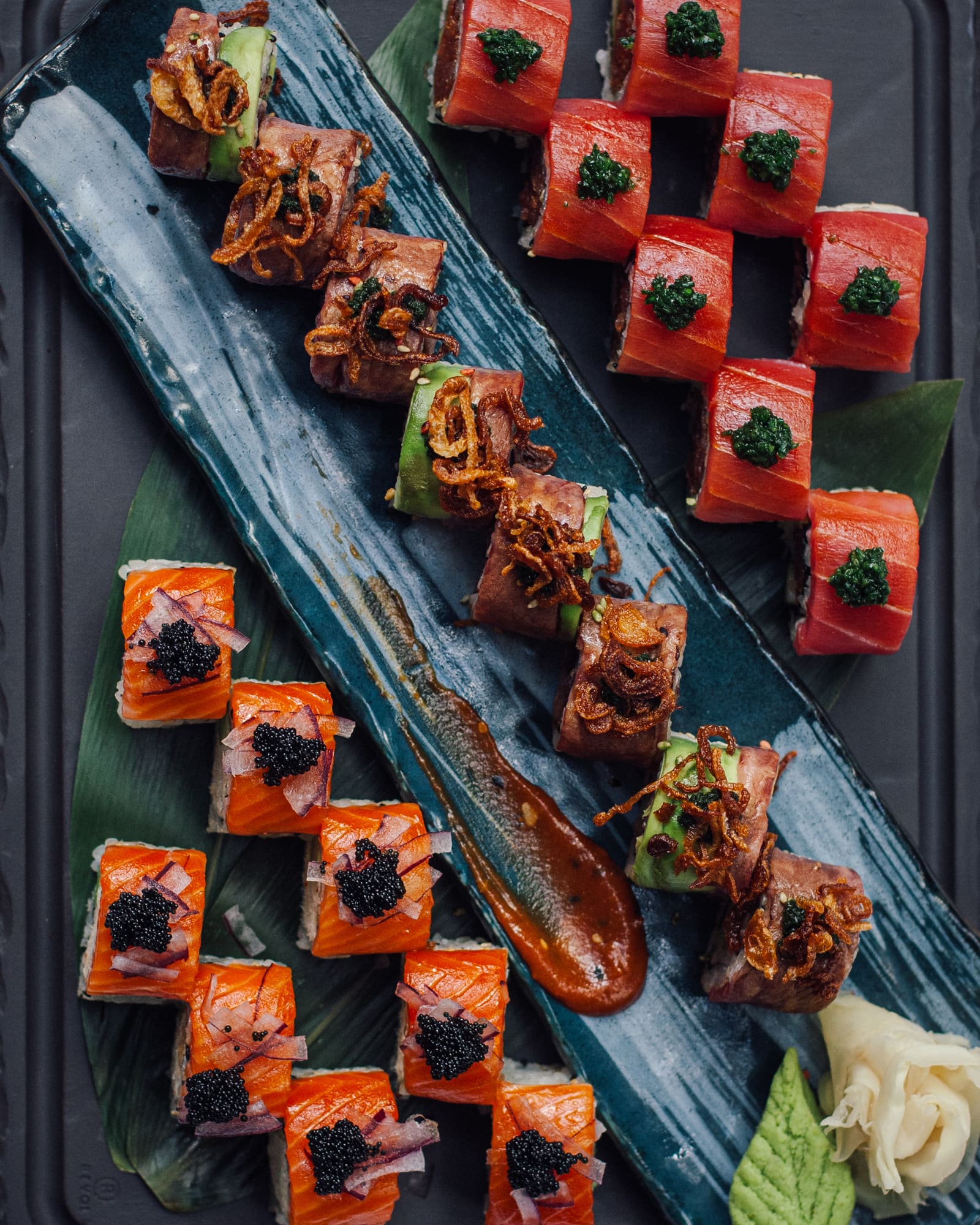 A salmon appetizer at Black+Blue Toronto