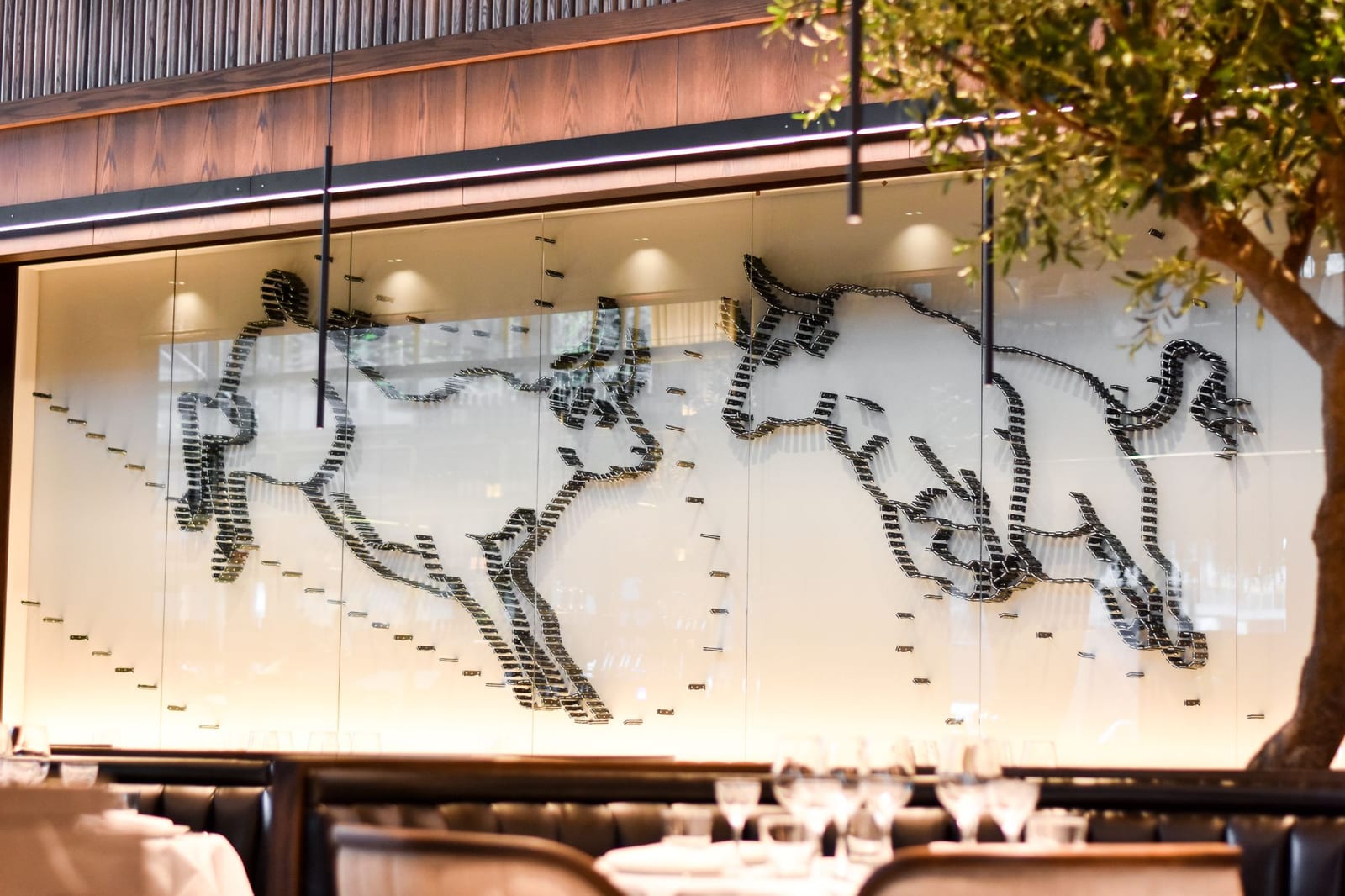 The running bulls artwork at Black+Blue Toronto