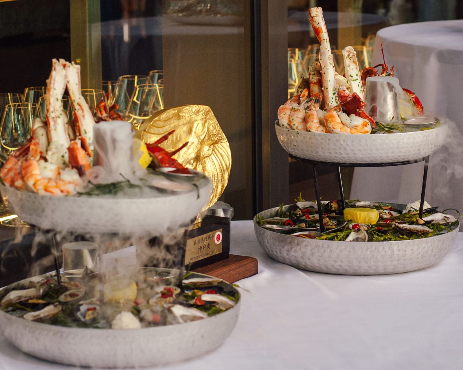 Seafood towers on the Garden Patio at Black+Blue Toronto