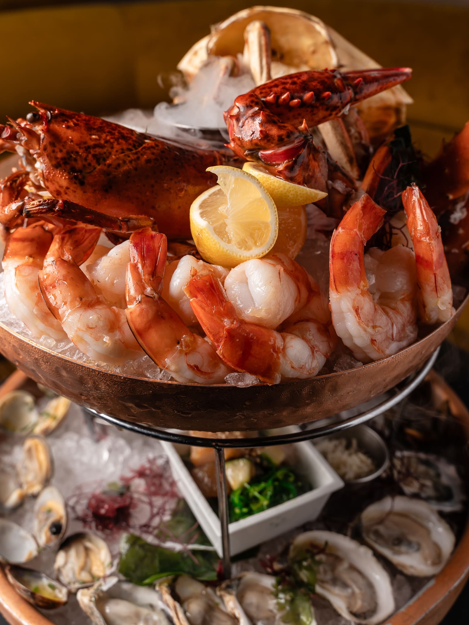 A seafood tower at Coast