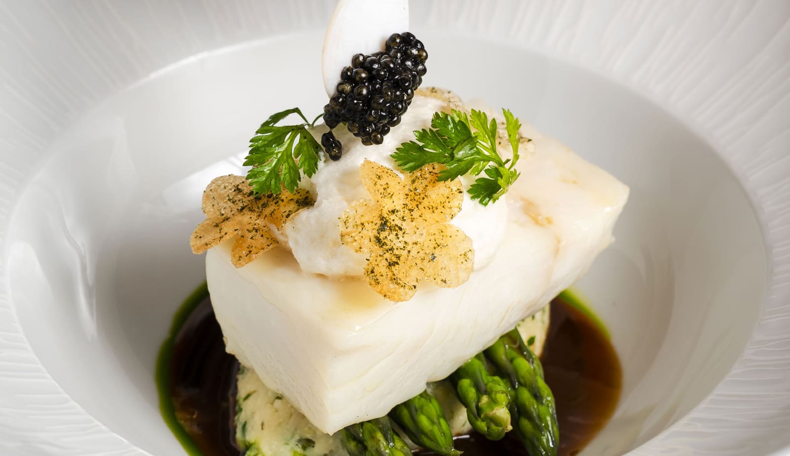A seafood course at Five Sails